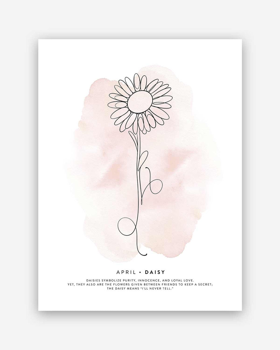 Birth month flower print | April - Daisy
