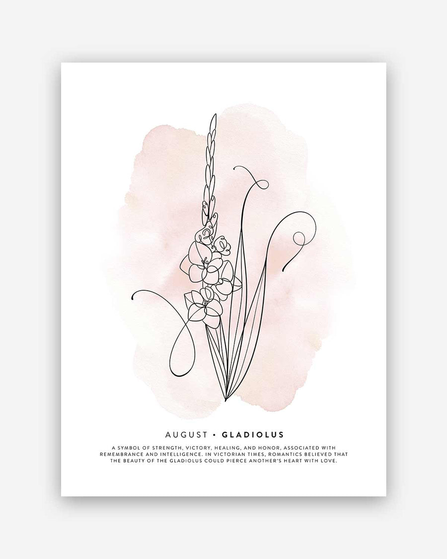 Birth month flower print | August - Gladiolus