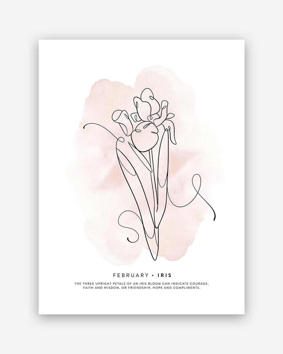 Birth month flower print | February - Iris