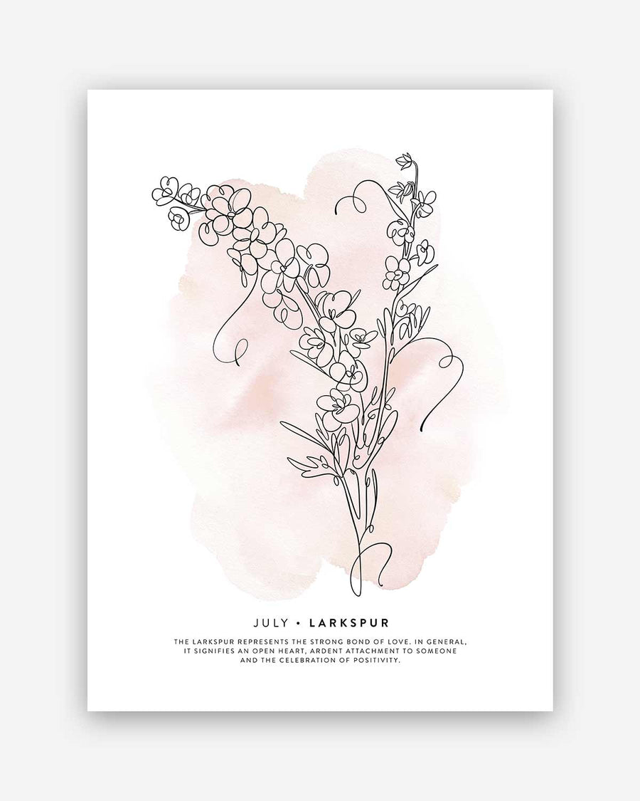 Birth month flower print | July - Larkspur