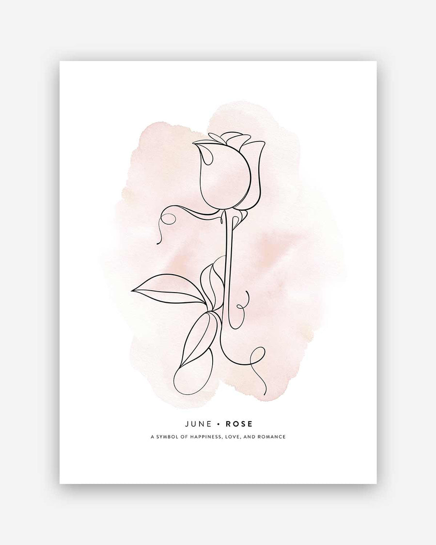Birth month flower print | June - Rose