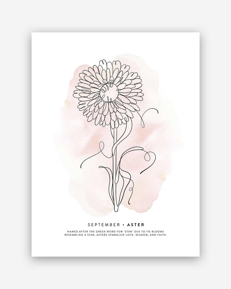 Birth month flower print | September - Aster