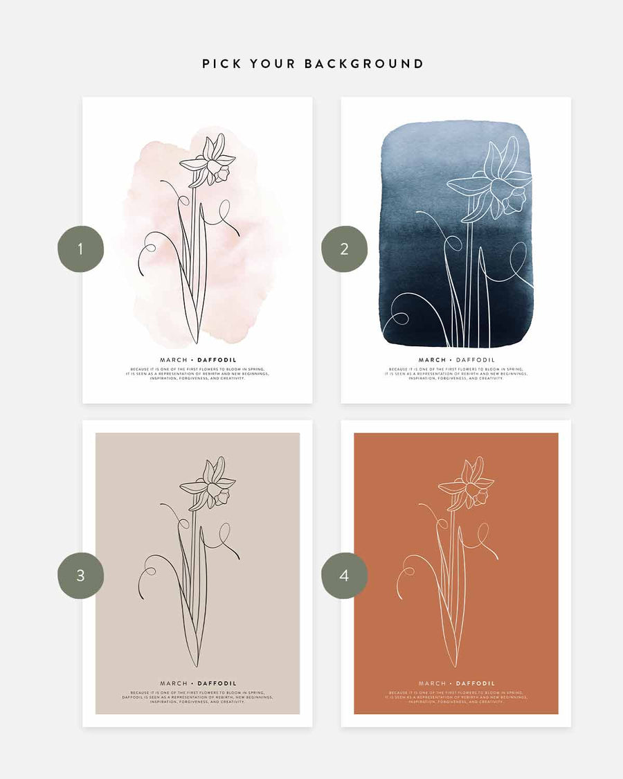 Birth month flower print | March - Daffodil